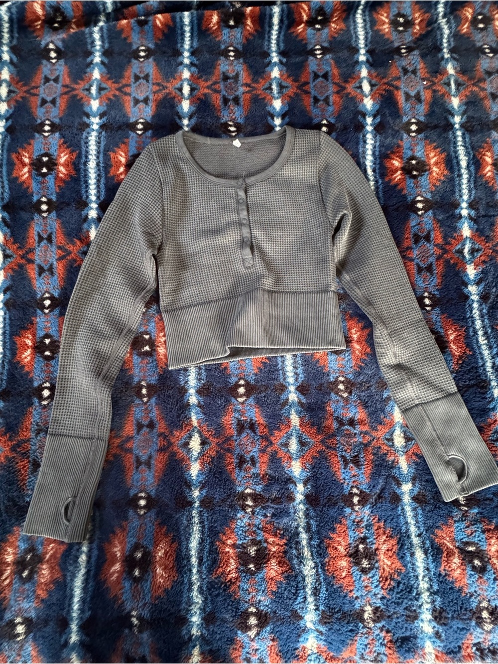 NWOT Offline by Aerie Main Squeeze Seamless Waffle Knit Long Sleeve Crop Top